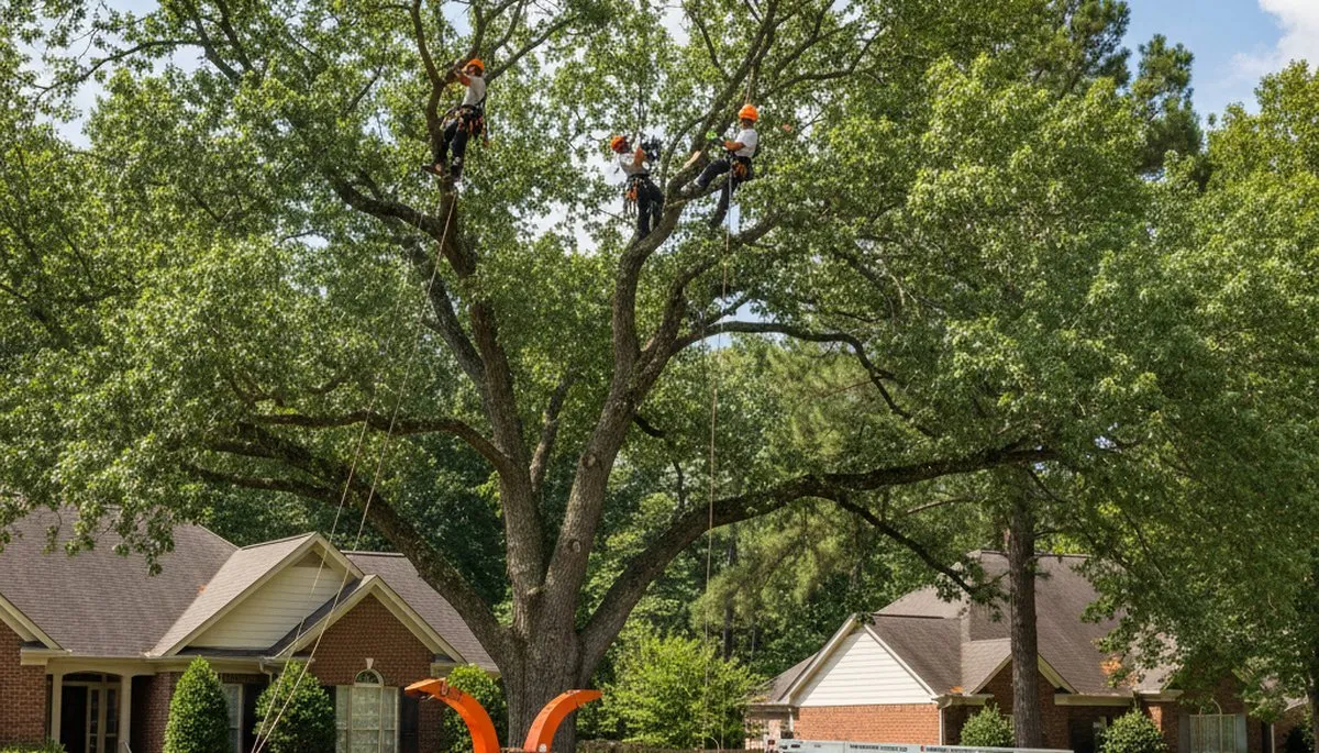 Professional tree removal service in Atlanta GA safely clearing residential property trees
