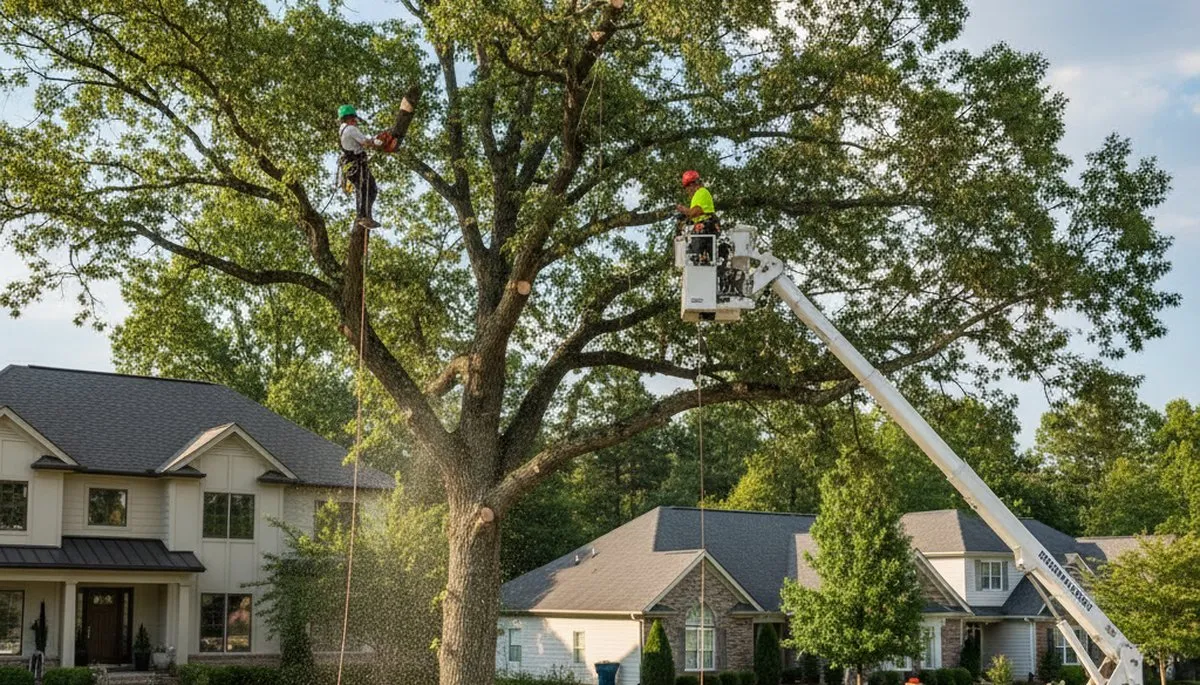 Professional tree removal service crew working safely in Atlanta, GA